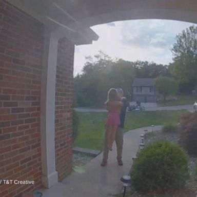 VIDEO: Doorbell camera captures touching father, daughter moment