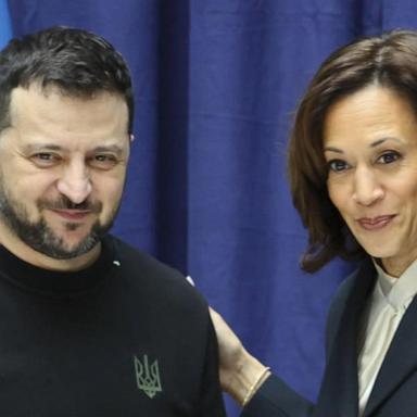 VIDEO: Kamala Harris and Volodymyr Zelensky make case for additional US military aid