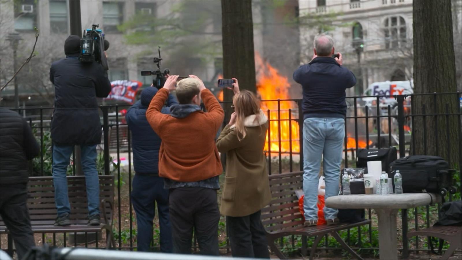 Man sets himself on fire outside Trump trial courthouse - Good Morning ...