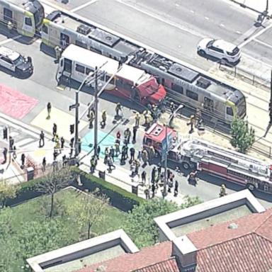 VIDEO: Dozens injured after bus collides with Metro train in LA