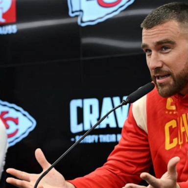 VIDEO: Travis Kelce reacts to teammate Harrison Butker's graduation speech 