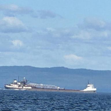 VIDEO: Massive ship taking on water in Lake Superior