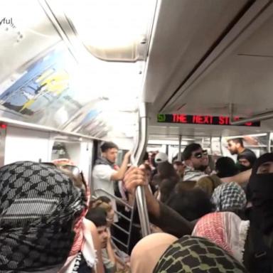 VIDEO: Protestors in New York City call for 'Zionists' to leave subway train