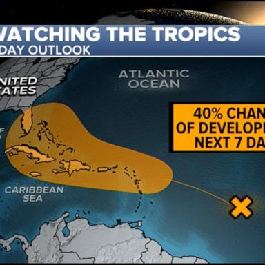 VIDEO: Tropical disturbance over the Atlantic 