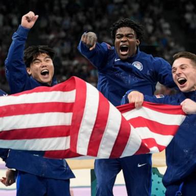 VIDEO: USA men's gymnastics wins bronze in Paris Olympics 