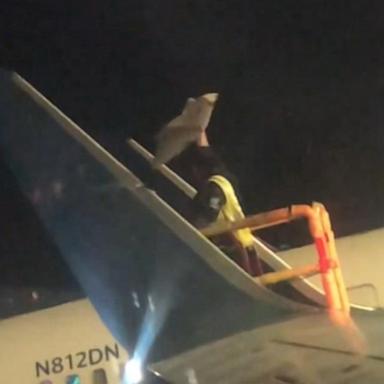 VIDEO: Two Delta flights delayed after one plane clips the wing of the other 