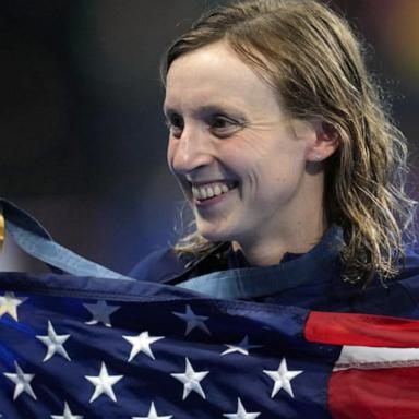 VIDEO: Katie Ledecky becomes most decorated US female swimmer in Olympic history 