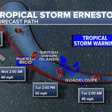 VIDEO: Tropical Storm Ernesto barrels toward Caribbean islands 