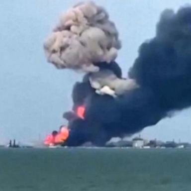 VIDEO: Blazing inferno in Russia as Ukraine attacks a huge ferry, tankers of fuel struck 