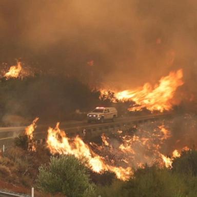 VIDEO: 3 massive wildfires burn around Southern California, forcing mass evacuations 