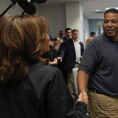 VIDEO: Kamala Harris visits Georgia to view destruction from Hurricane Helene 