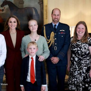 VIDEO: Kate Middleton hugs teen girl with cancer at Windsor Castle in England 