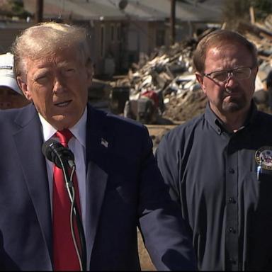 Trump zeroes in on battleground North Carolina, surveys hurricane damage 