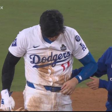VIDEO: Shohei Ohtani injured in World Series Game 2