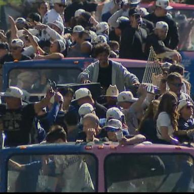 VIDEO: Thousands celebrate in Los Angeles streets for the Dodgers parade 