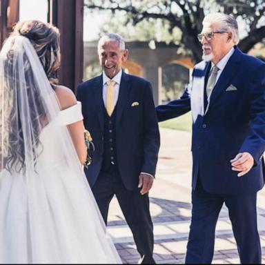 VIDEO: Adopted Texas woman's biological father walks her down aisle on wedding day 