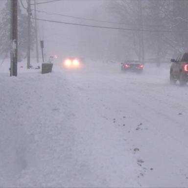 VIDEO: Wintry storm sweeps Northeast, setting scene for temperature roller coaster 