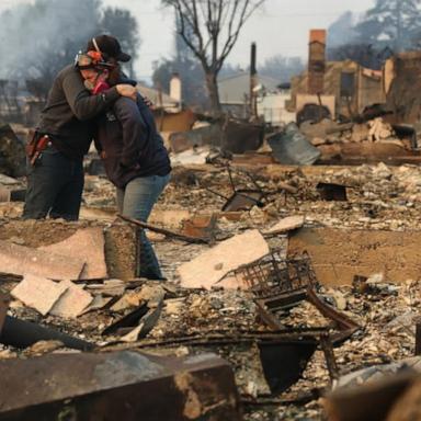 VIDEO: Firefighter finds woman's wedding ring in California fire rubble 