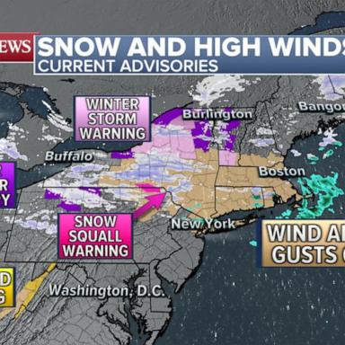 VIDEO: Strong winds in Northeast as cross-country storm brings rain and snow 