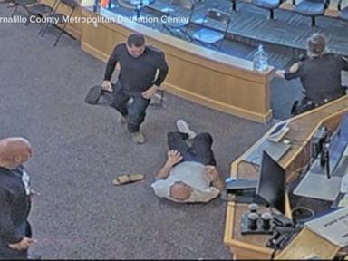 WATCH:  Video shows courtroom brawl break out during hearing in murder case