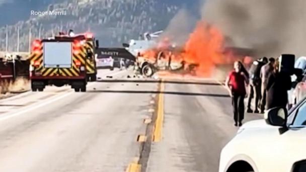 Deadly tour crash near Yellowstone kills seven, two hospitalized in fiery collision