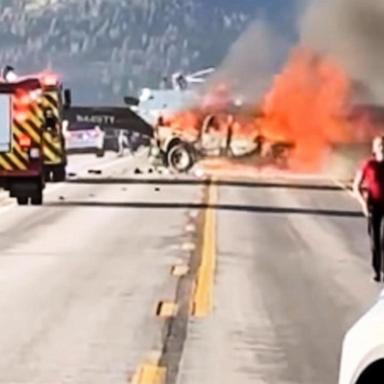 VIDEO: Deadly tour crash near Yellowstone kills seven, two hospitalized in fiery collision