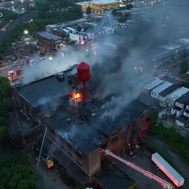 VIDEO: Massive Baltimore warehouse fire disrupts Amtrak service