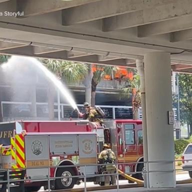 VIDEO: Jacksonville International Airport shutdown after car catches fire in parking garage