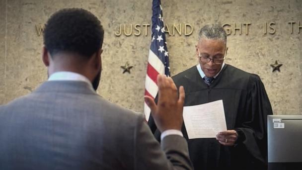 Detroit judge swears in his own son as an attorney