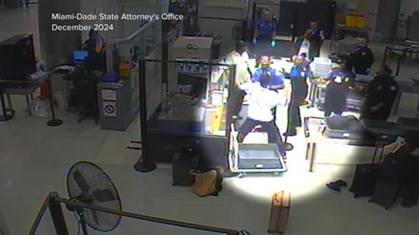 Newly released video shows man attacking TSA agents at Miami Airport