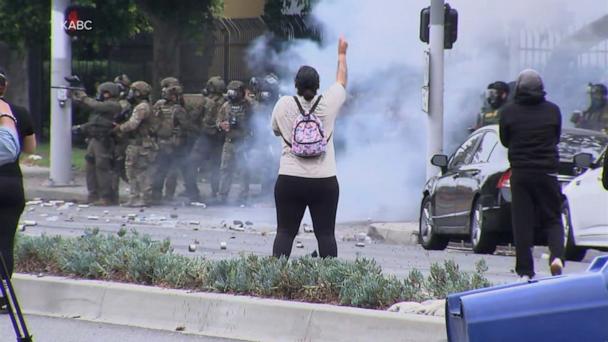 Protests escalate into conflict in Los Angeles 
