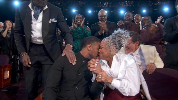 VIDEO: Michael B. Jordan celebrates Best Actor win with burger and Oscar in hand