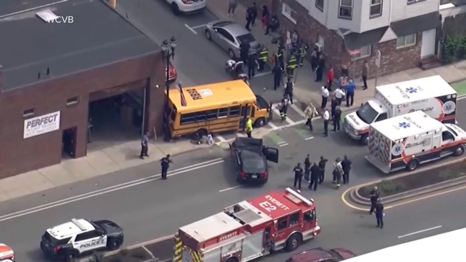 WATCH:  Nine students sent to hospital after school bus crash near Boston