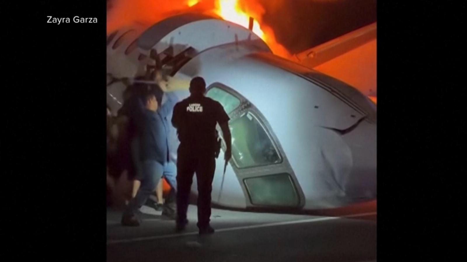 WATCH:  Good Samaritans race towards fiery plane on Texas highway to rescue survivors