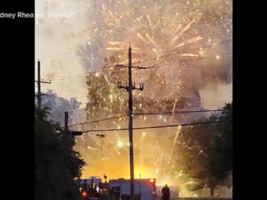 WATCH:  Sparks fly over Oklahoma neighborhood after fireworks stand catches fire