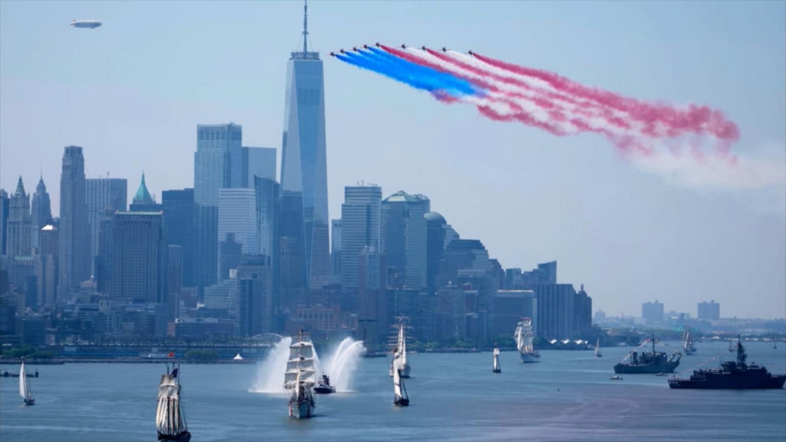 WATCH:  Vessels from around the world participate in parade of tall ships up  Hudson River