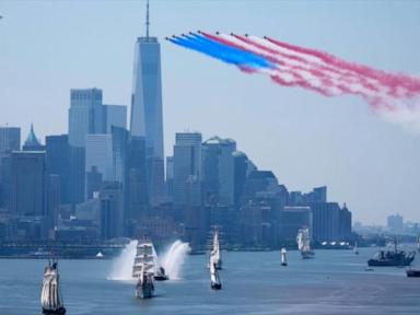 WATCH:  Vessels from around the world participate in parade of tall ships up  Hudson River