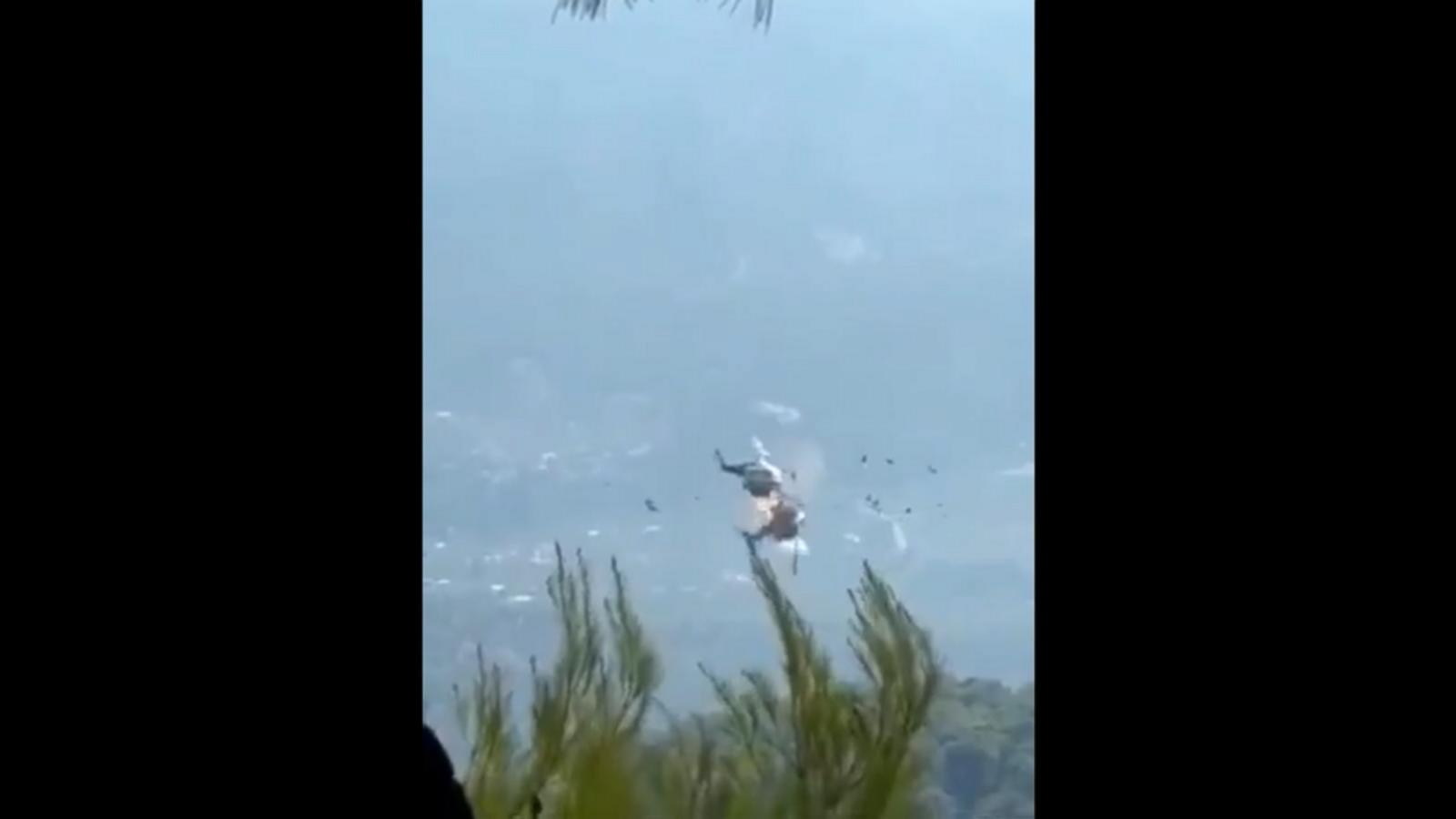 WATCH:  Firefighting helicopters collide mid-air