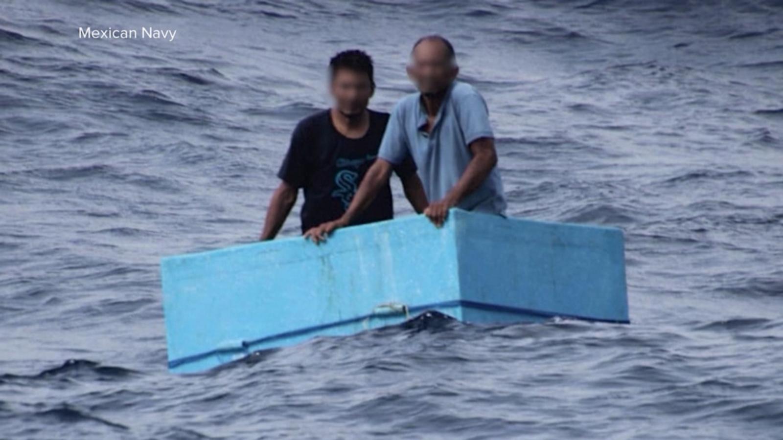WATCH:  Fishermen rescued after 5 days at sea inside cooler