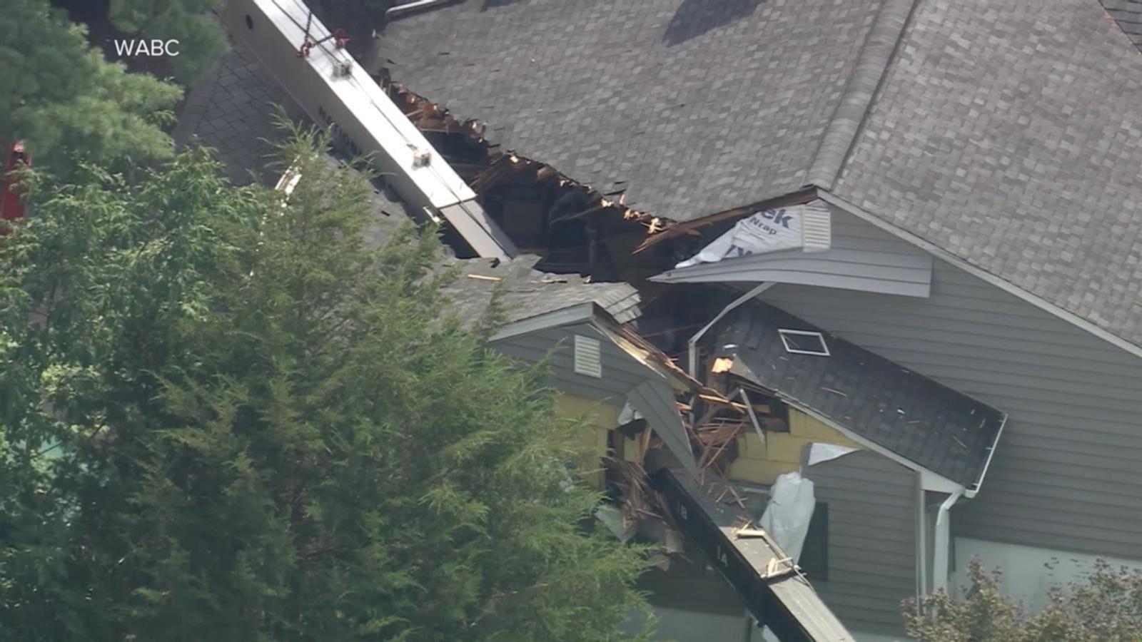 WATCH:  Large crane collapses onto New Jersey homes