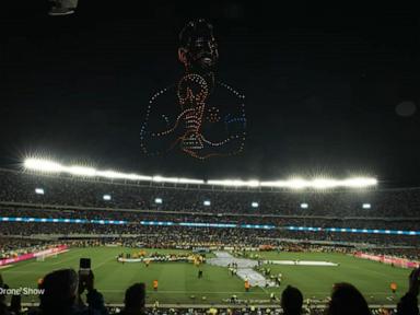 WATCH:  Buenos Aires celebrates Lionel Messi with drone show