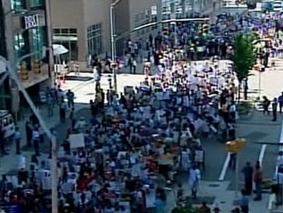 VIDEO: People Protest N.C. Busing Decision