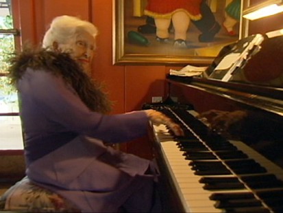 VIDEO: Gertrude Matthews says twice-weekly performances are key to her longevity.