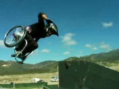 VIDEO: "Wheels" inspires friends and family with remarkable wheelchair tricks.