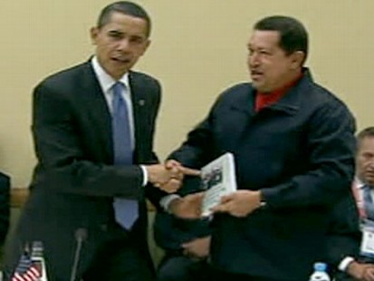 President Obama and Hugo Chavez