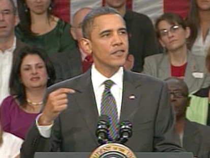 VIDEO: President Obama ties to convince a skeptical public that more jobs are coming.