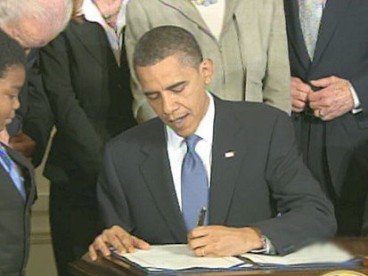 VIDEO: Jake Tapper was on hand when the president signed the historic bill.
