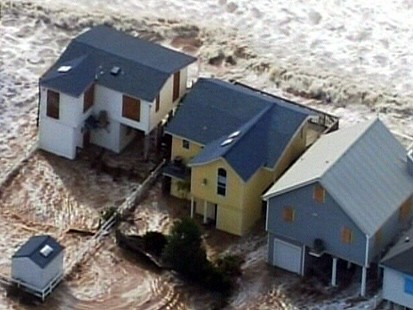 Hurricane Floods Homes