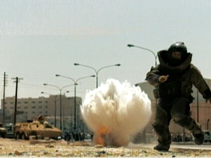 VIDEO: A man running from an explosion