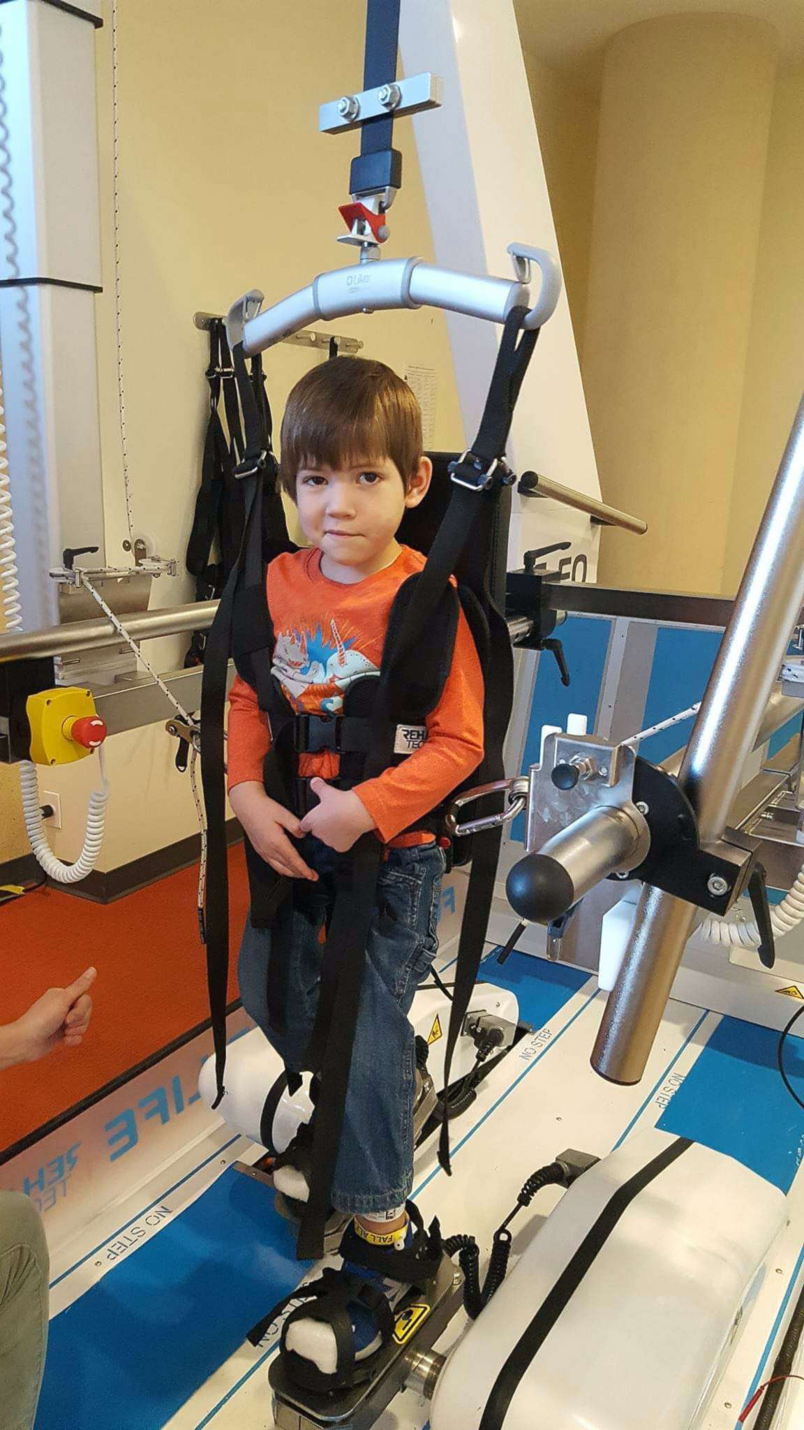 PHOTO: Joey Wilcox receives inpatient care at Kennedy Krieger Institute in Baltimore, where he is going extensive physical therapy to improve mobility after he started showing signs of AFM in September 2018.